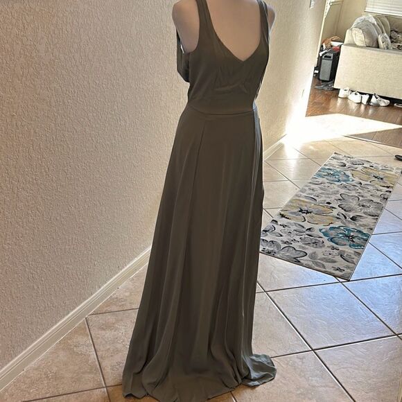 Show Me Your Mumu Womens Small Jen Maxi Dress Bridesmaid Open Back Green NWT - Picture 1 of 8